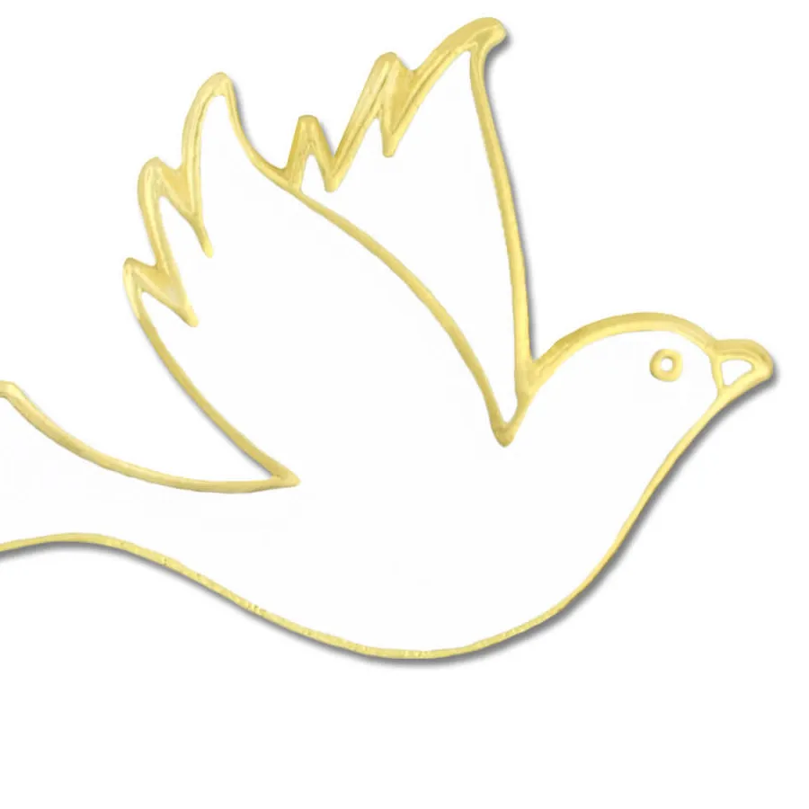 Authentic PinMart's White Dove Gold Plated Enamel Lapel Pin
