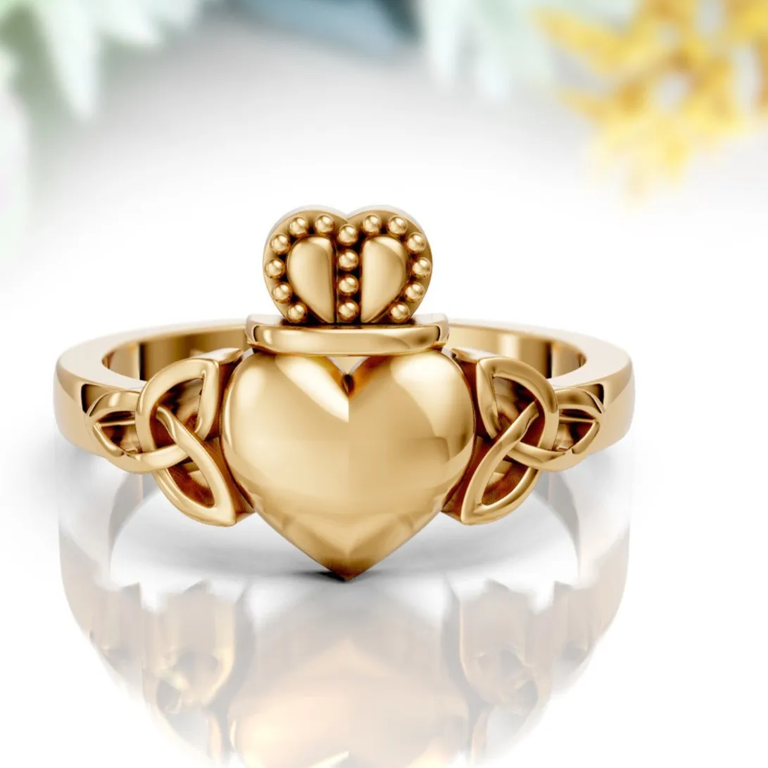 Authentic Claddagh Ring Celtic Irish Wedding Band Ring For Her