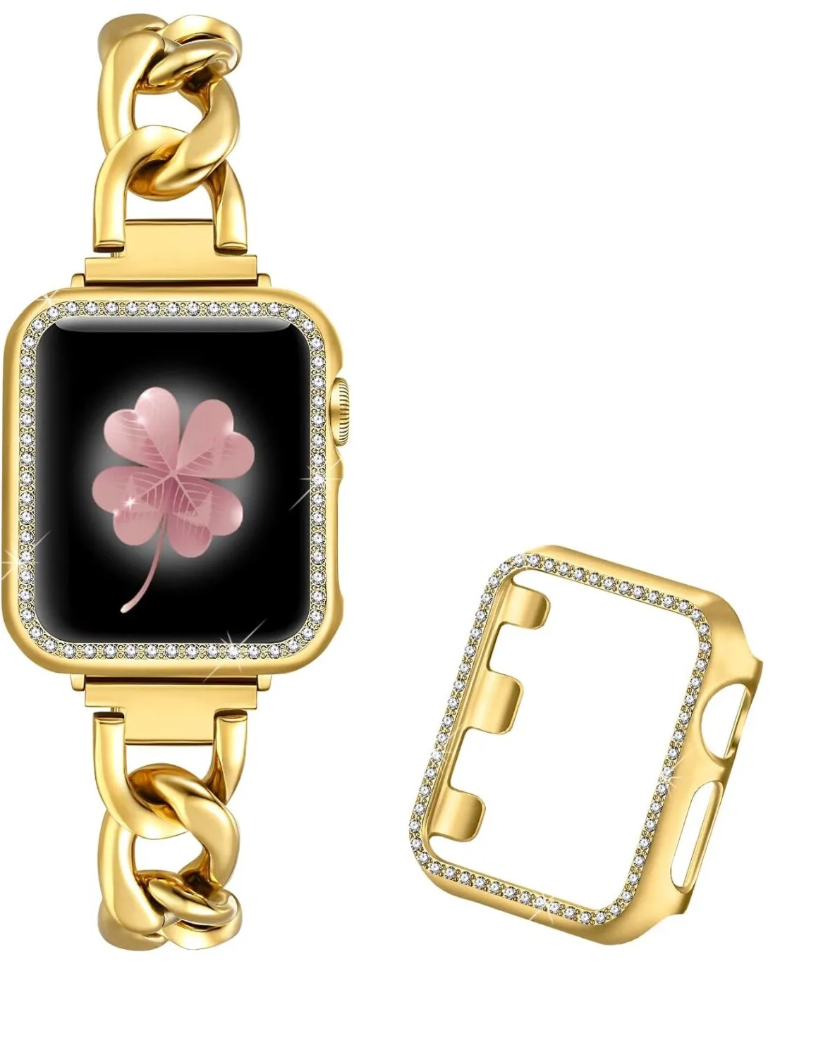 Authentic Iced Out Gold Plated Apple Watch Case SE Series 1-8 | 38mm