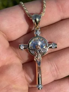 Authentic The Celestial Radiance Crucifix: A Confluence of Sacred Gold and Silver