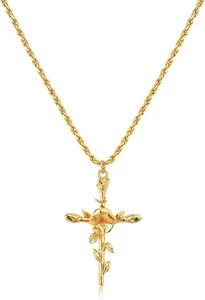Authentic The Celestial Bloom: Birth Flower Cross Amulet