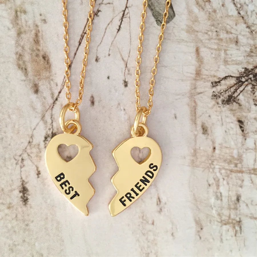 Authentic Heartbound Radiance: Gold‑Plated Best Friend Charm Necklace