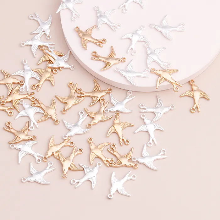 Authentic Dove of Destiny: 30 16×20 mm Gold‑Silver Charms for Love‑Infused Jewelry