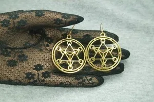 Authentic Radiant Golden Merkaba Sacred Geometry Talisman 40mm