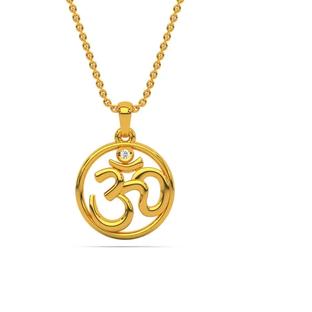 Authentic Om Moissanite Pendants Gold Plated 925 Silver Pendant For him