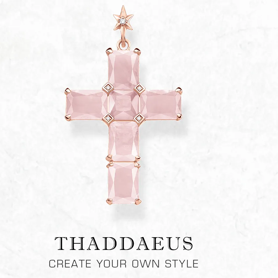 Authentic Rose‑Gold Star Cross Pendant – Sacred Pink Stone Amulet for Fertility