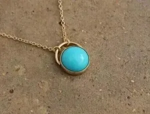 Authentic Celestial Horizon: The Rose Gold Turquoise Horizon Pendant