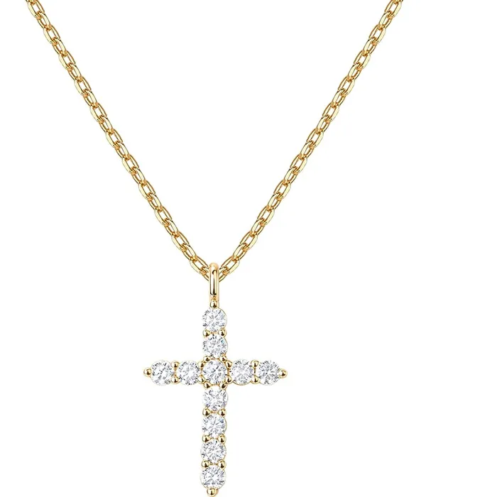 Authentic 14K Gold Plated Cross Necklace for Women | Cross Pendant | Gold Necklaces for Women Girls