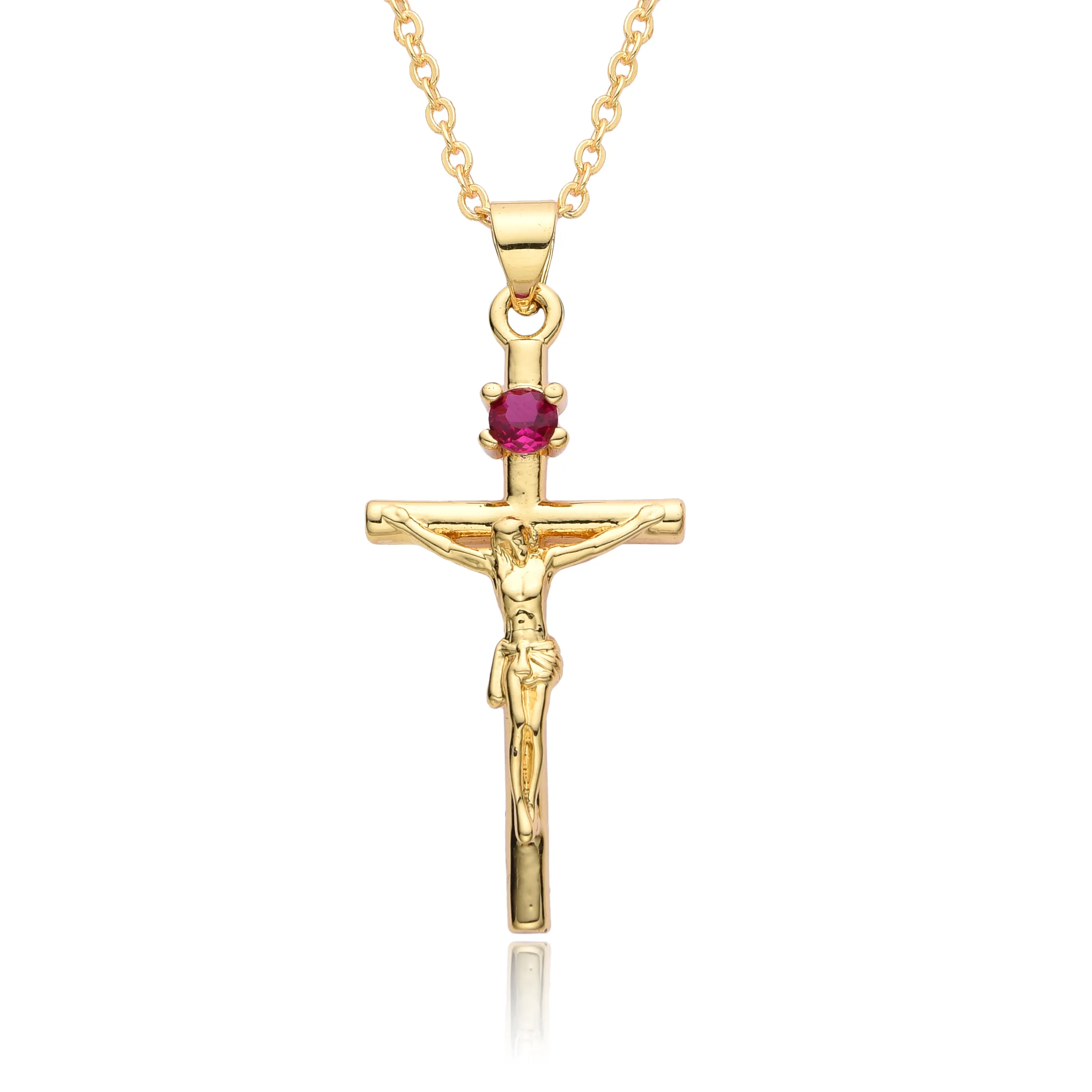 Authentic Celestial Cross Of Radiant Gold Micro Inlaid Zircon Guardian Pendant
