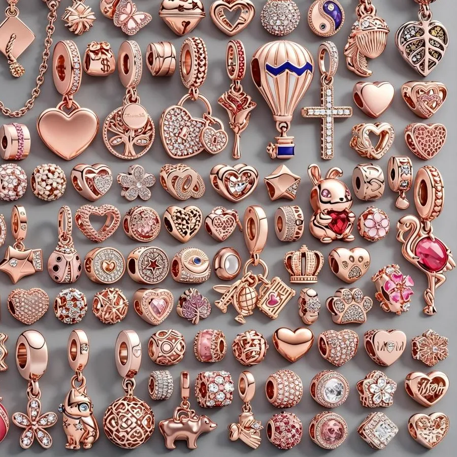 Authentic Rose Gold Diy Making Sparkling Starfish Cross Pendant & Clip Safety Chain Bead Fit Original Europeans Bracelet Diy Jewelry
