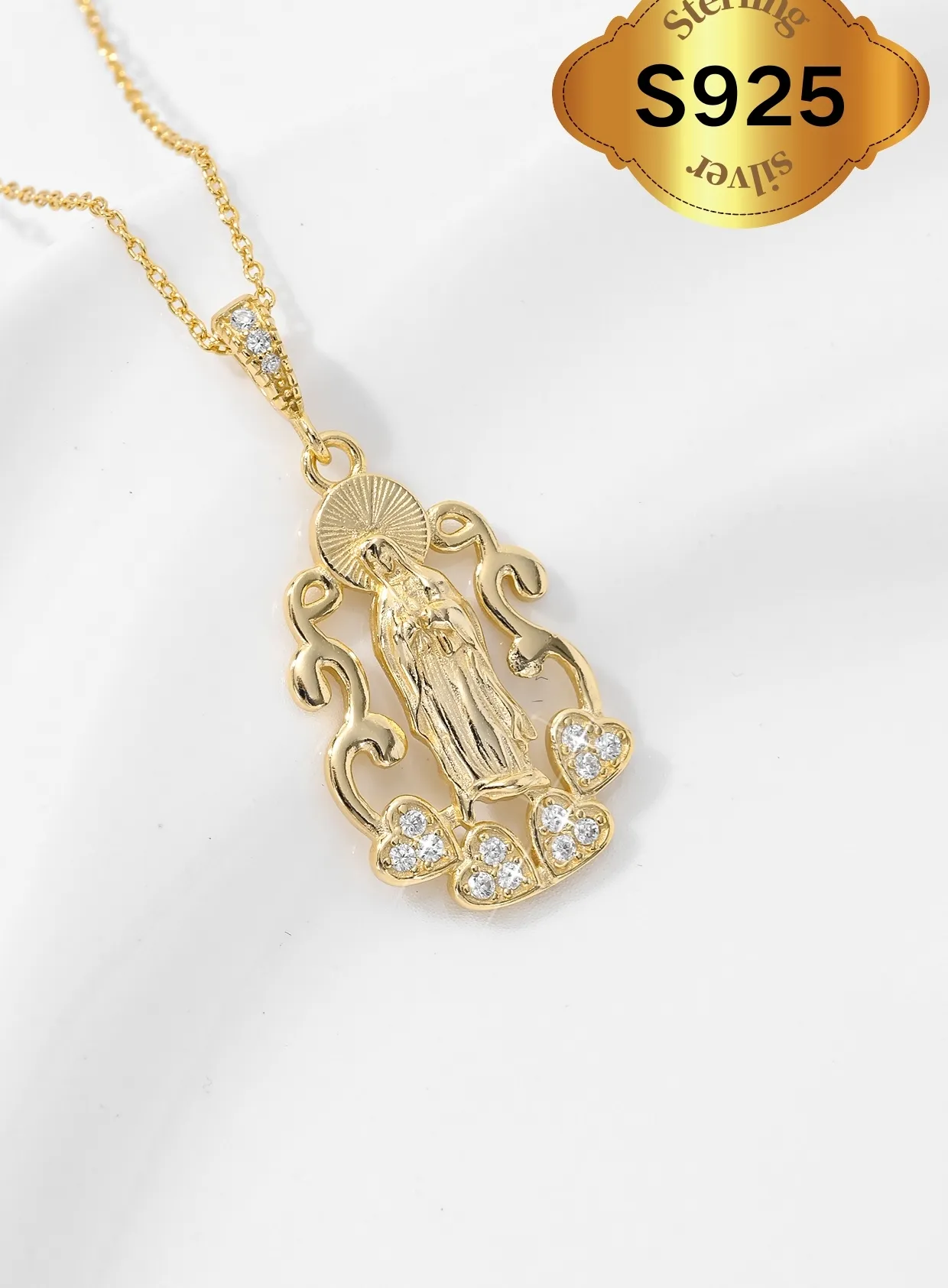 Authentic Hallowed Halo: Virgin Mary's Gold‑Plated Whisper
