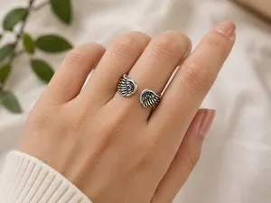 Authentic Angel's Whisper: 925 Sterling Silver Adjustable Open Ring