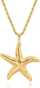 Authentic Celestial Compass Necklace – 18K Gold‑Plated Chain with Baroque Pearl
