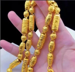 Authentic 2023 Product Men's 24K Thai Baht Yellow Gold Plated Necklace 24"