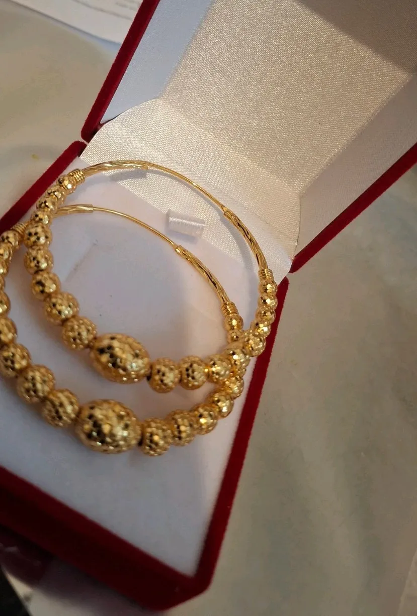 Authentic Sacred Aura Jumki Balli: 2-Inch Gold Plated Guardian of Balance