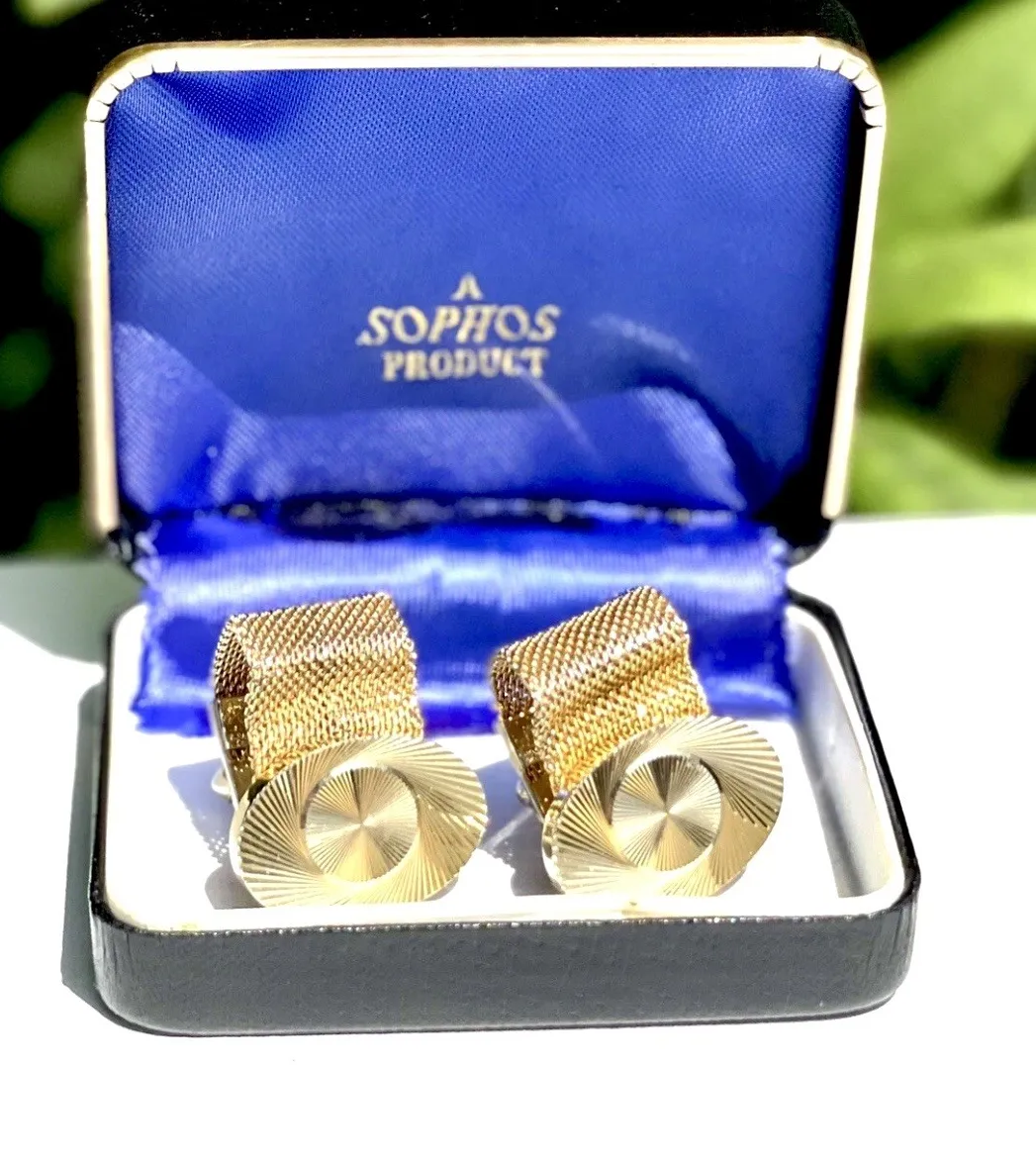 Authentic The Gilded Symmetria: Vintage Gold-Plated Cufflinks