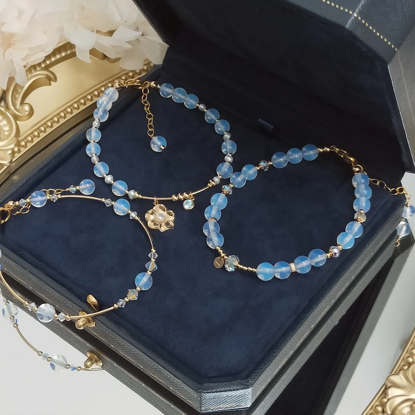 Authentic Lii Ji Opalite 2-6MM Freshwater Pearl 14K Gold Filled Charms Bracelet Handmade Bohe Fashion Jewelry For Female