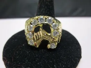 Authentic Catalyst of Good Fortune: 14K Gold-Plated Horseshoe Ring
