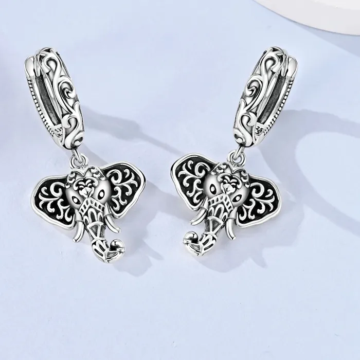 Authentic Whispers of the Sacred Herd: Vintage Silver Elephant Talisman Earrings