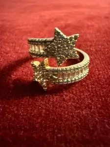 Authentic Celestial Harbinger Vintage Shooting Star Ring in Radiant 14k Yellow Gold Plated Finish