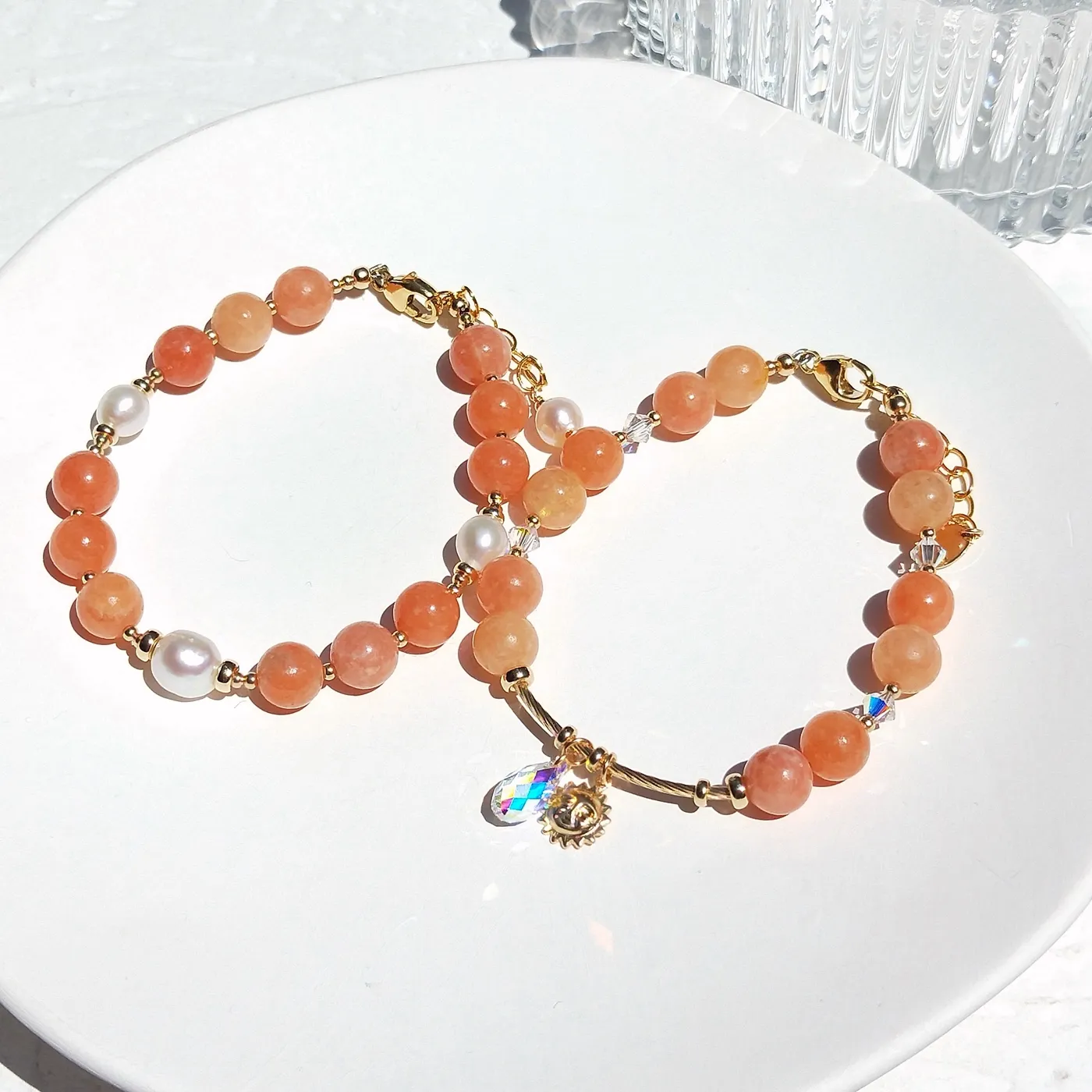 Authentic The Solar Radiance Peach Calcite Talisman Bracelet