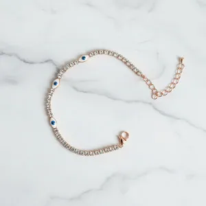 Authentic Rose‑Gold Enchanted Evil Eye Tennis Bracelet – Guardian of Grace