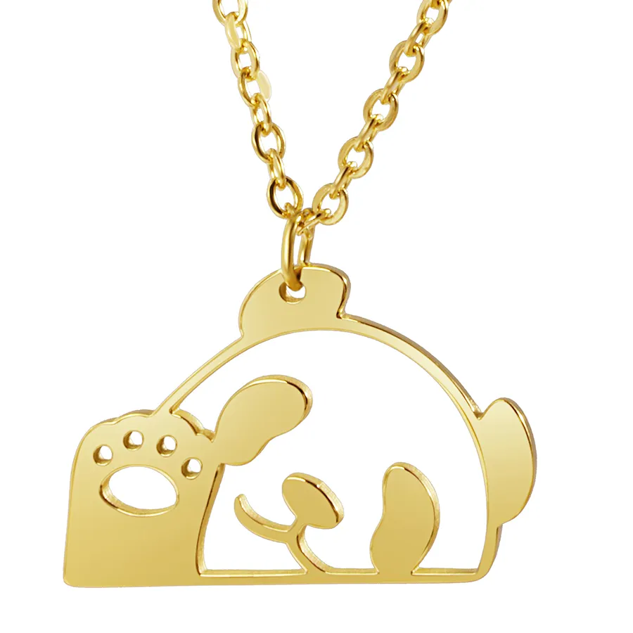 Authentic Panda Bear Minimalism Silver Color And Gold Plated Pendant Necklace Jewelry For Him With Chain
