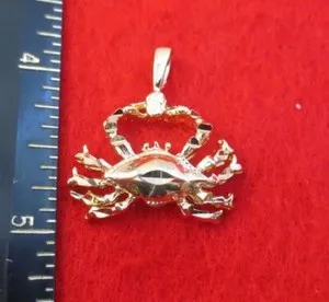 Authentic Celestial Cancer: 14K Gold‑Plated 3‑D Zodiac Charm