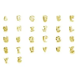 Authentic Yellow Gold Plated Sterling Silver Base Custom Letter Name Alphabet Charms