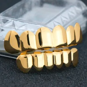 Authentic Celestial Crowned Teeth Grills – 14k Gold-Plated Silica Bar Set for Sacred Smiles