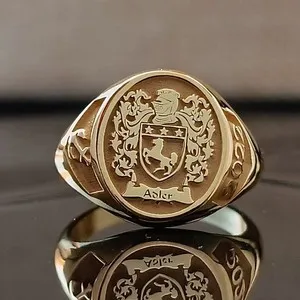 Authentic The Heraldic Sovereign Gold-Plated Signet Ring