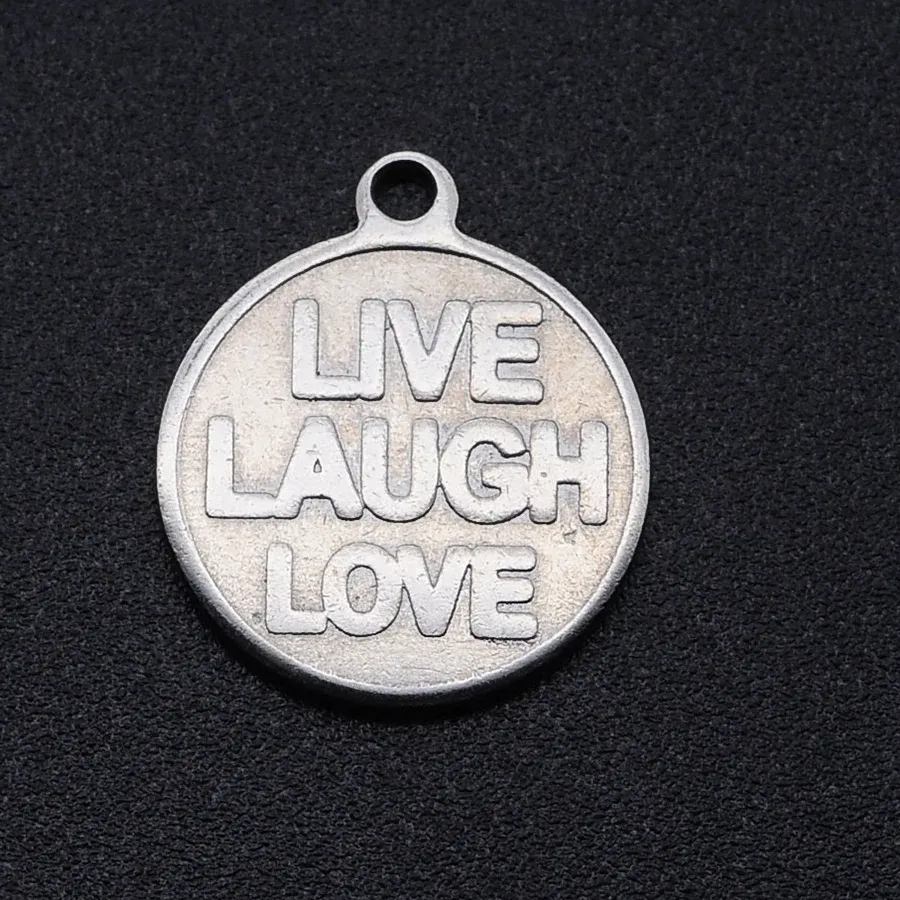 Authentic 5Pcs 316 Live Love Laugh Diy Pendant Necklace Pendants Jewelry Making Charms
