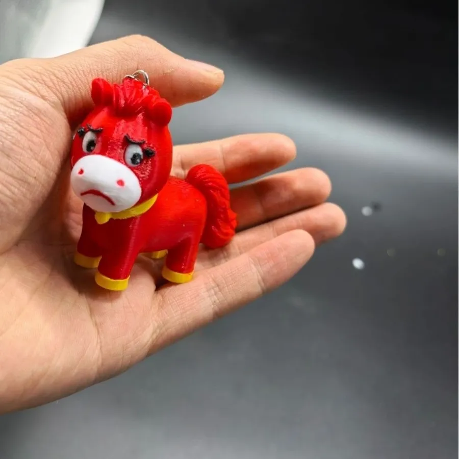 Authentic 3D Crying Horse Keychain Mascot Take Over The Frown Horse Pendant Lucky Year of Horse Year Keychain Make Friends Laugh