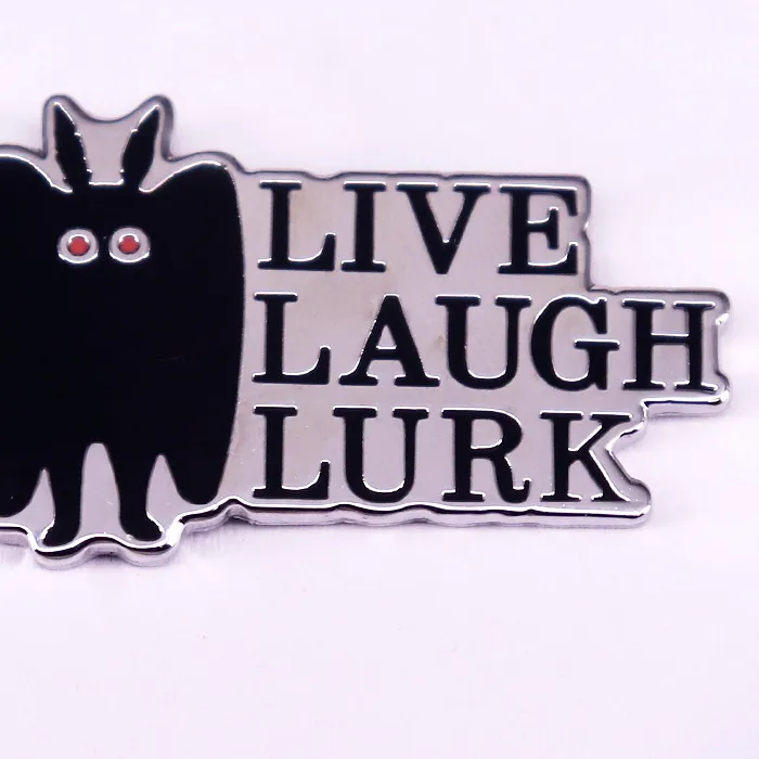 Authentic Kawaii Mothman Enamel Pin Live Laugh Lurk Brooch Cryptid Halloween Spooky Jewelry Decor