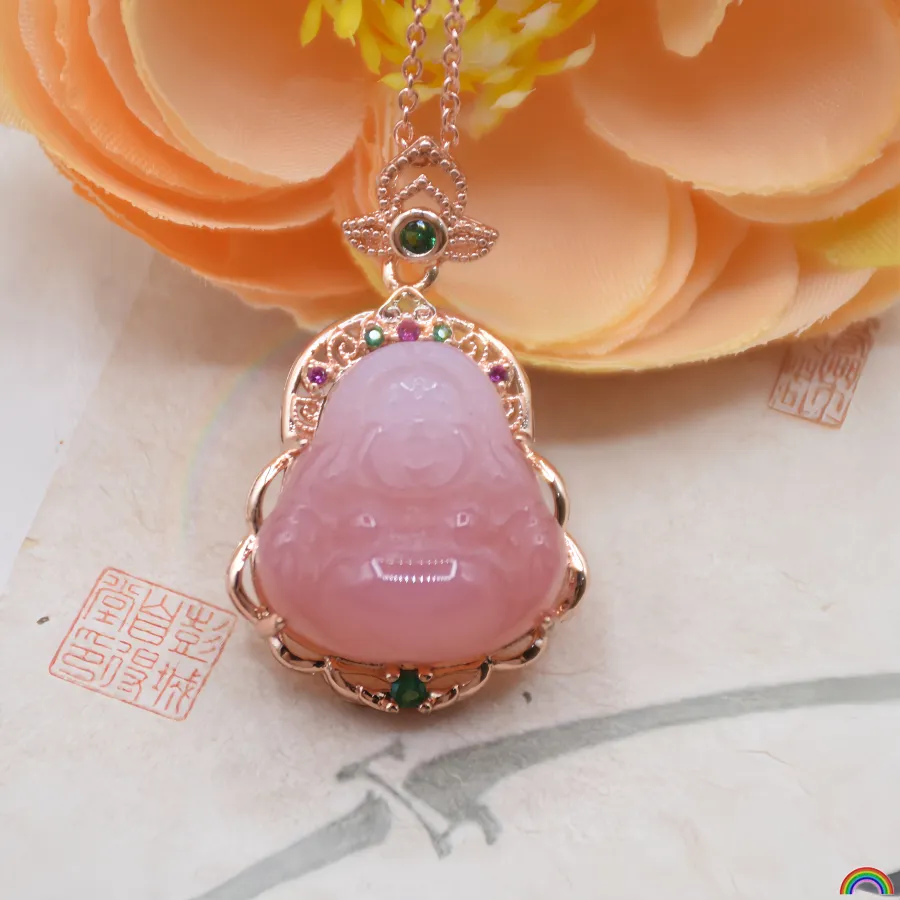 Authentic The Joyful Guardian: Natural Agate Maitreya Buddha Talisman