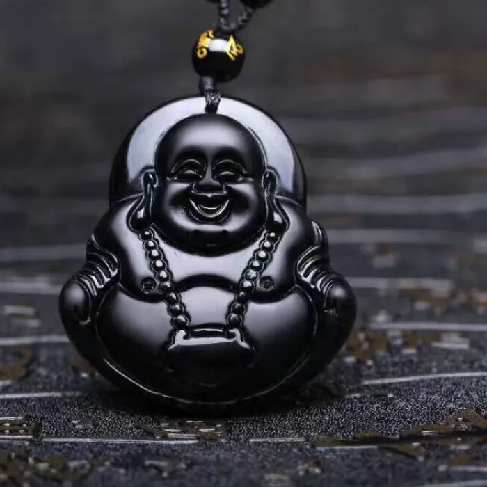 Authentic The Laughing Maitreya Obsidian Talisman of Infinite Joy