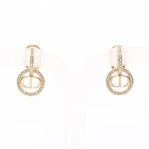 Authentic Celestial Dior CD Sigil Earring - Gold-Plated Radiant Mirror