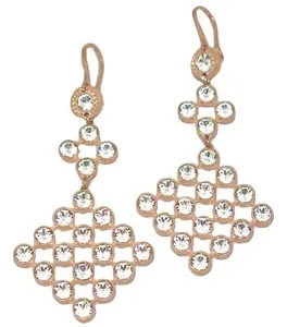 Authentic Ethereal Radiance Rose Gold Crystal Weave Earrings