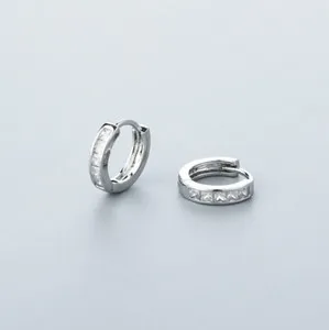 Authentic Luminous Geometric Huggie Hoops: A Conduit of Celestial Clarity