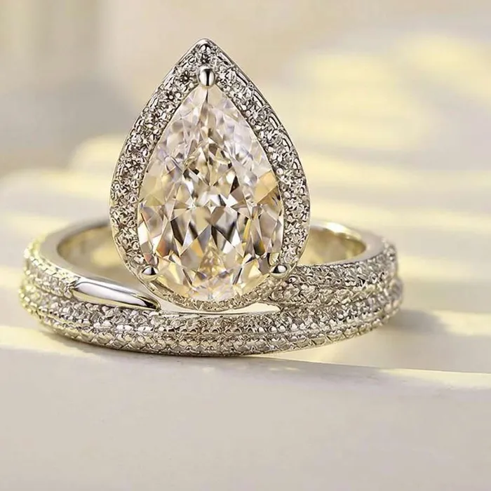 Authentic The Luminescent Bond Sterling Silver and Cubic Zirconia Ring