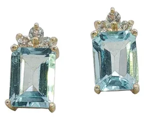 Authentic Whispers of Celestial Wisdom - Blue Topaz & Diamond Accent Earrings