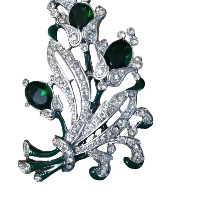 Authentic Timeless Wonder Fancy Zircon Enamel Floral Brooch Pins for Women Designer Jewelry Runway Top Luxury Rare Classy 7523