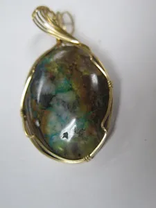 Authentic The Verdant Vortex: Natural Wire-Wrapped Green Swirl Gold-Plated Talisman