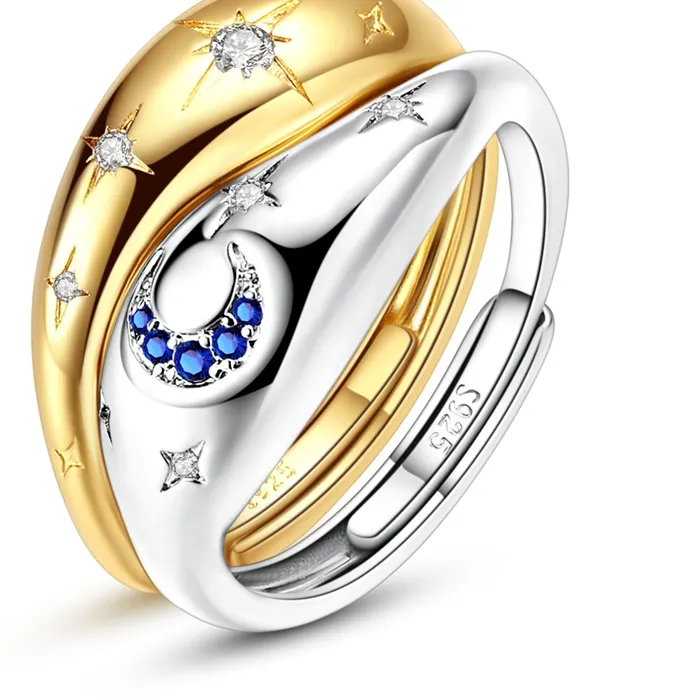 Authentic Celestial Tide Open Ring in 925 Sterling Silver