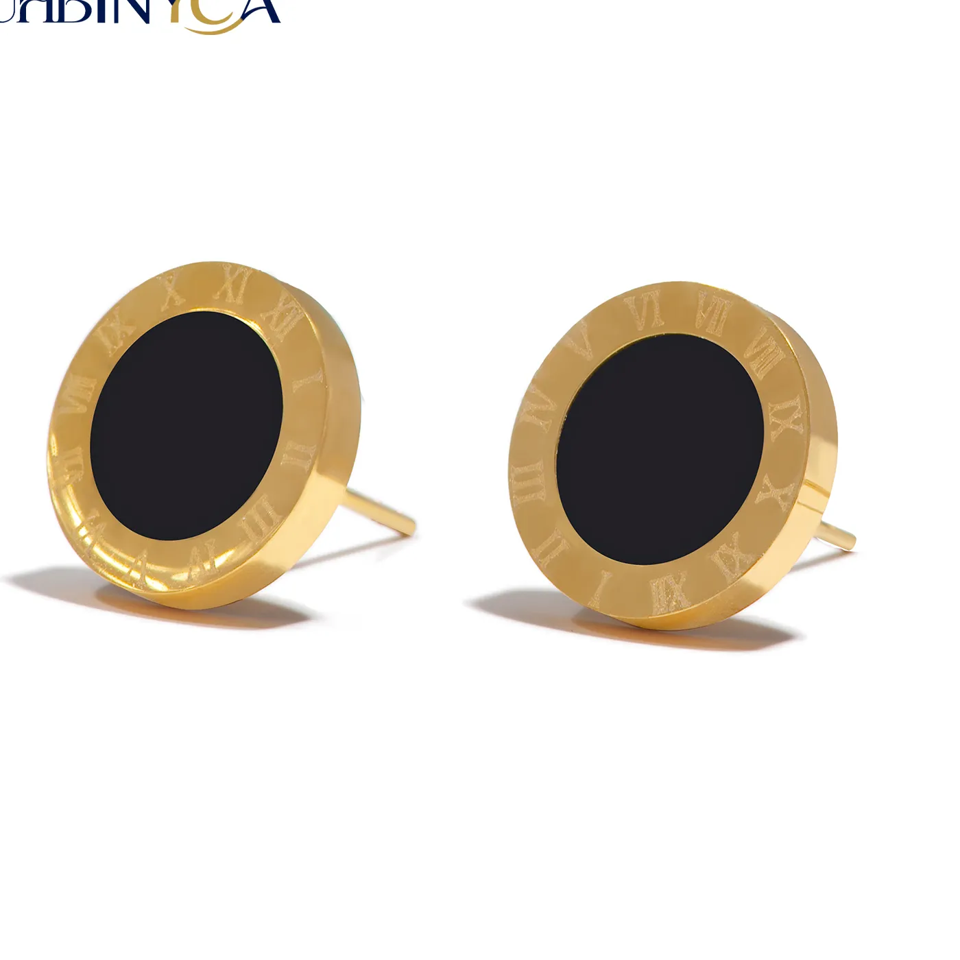 Authentic Empowered Goddess: 12mm Roman Numeral Earrings, 18K Gold Plated Symbol of Eternal Strength