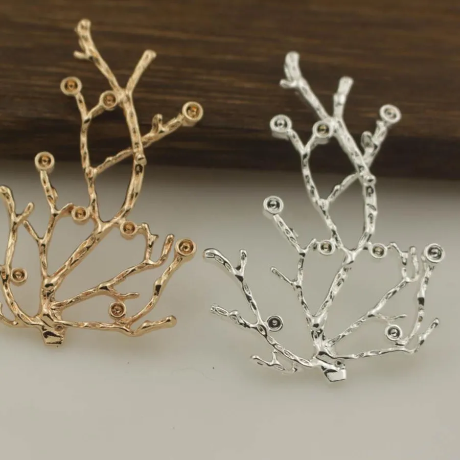Authentic 10pcs Grape tree Branch Charms Pendant Quality Metal Findings DIY Bride Hair Wedding Jewelry Accessories