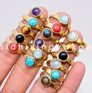 Authentic Amulet of Inner Balance: Gold Plated Amethyst and Tiger Eye Ring