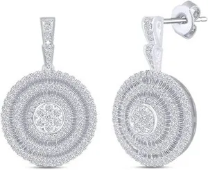 Authentic Celestial Radiance: Multi-Row Diamond Cascade Earrings