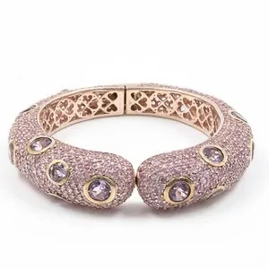 Authentic The Celestial Amethyst and Sapphire Rose Gold Sacred Bangle