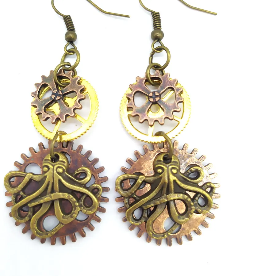 Authentic The Cephalopod of Cosmic Cycles: Alchemy of the Deep Earrings